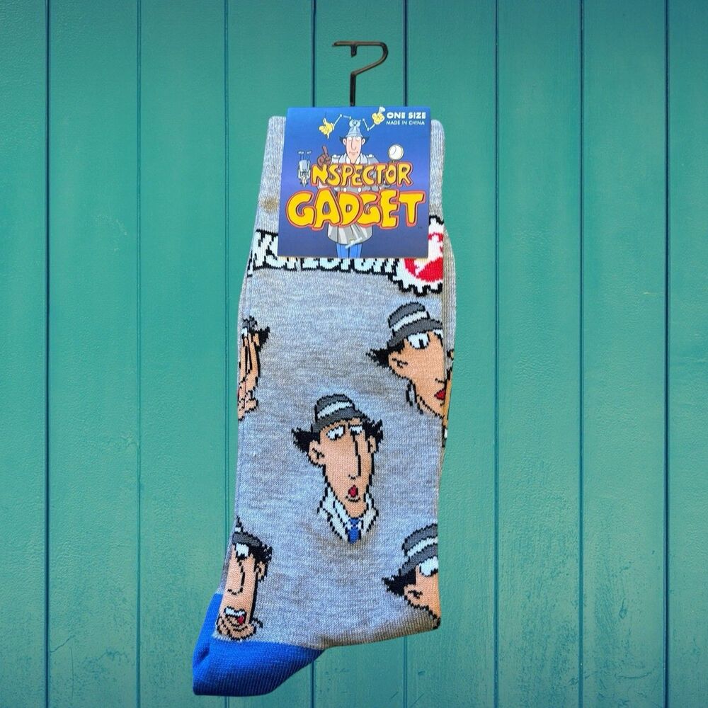Inspector Gadget Crew Socks • Retro 80s 90s Cartoon • Unisex 7–12 Official
